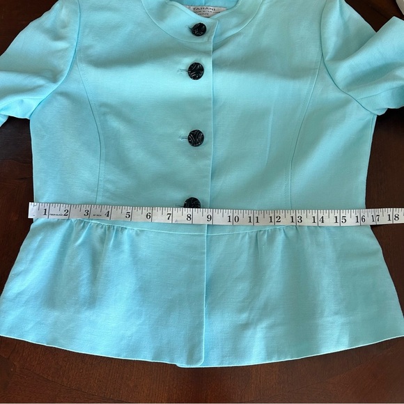 NEW Tahari | Linen Blend Peplum Blazer Jacket - Picture 7 of 10